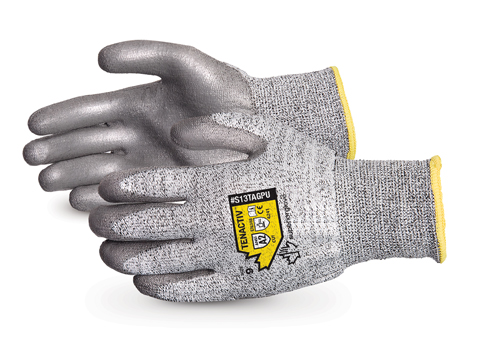 #S13TAGPU, Superior Glove® TenActiv™ Composite Knit Cut-Resistant Gloves with Grey PU-Coated Palms
